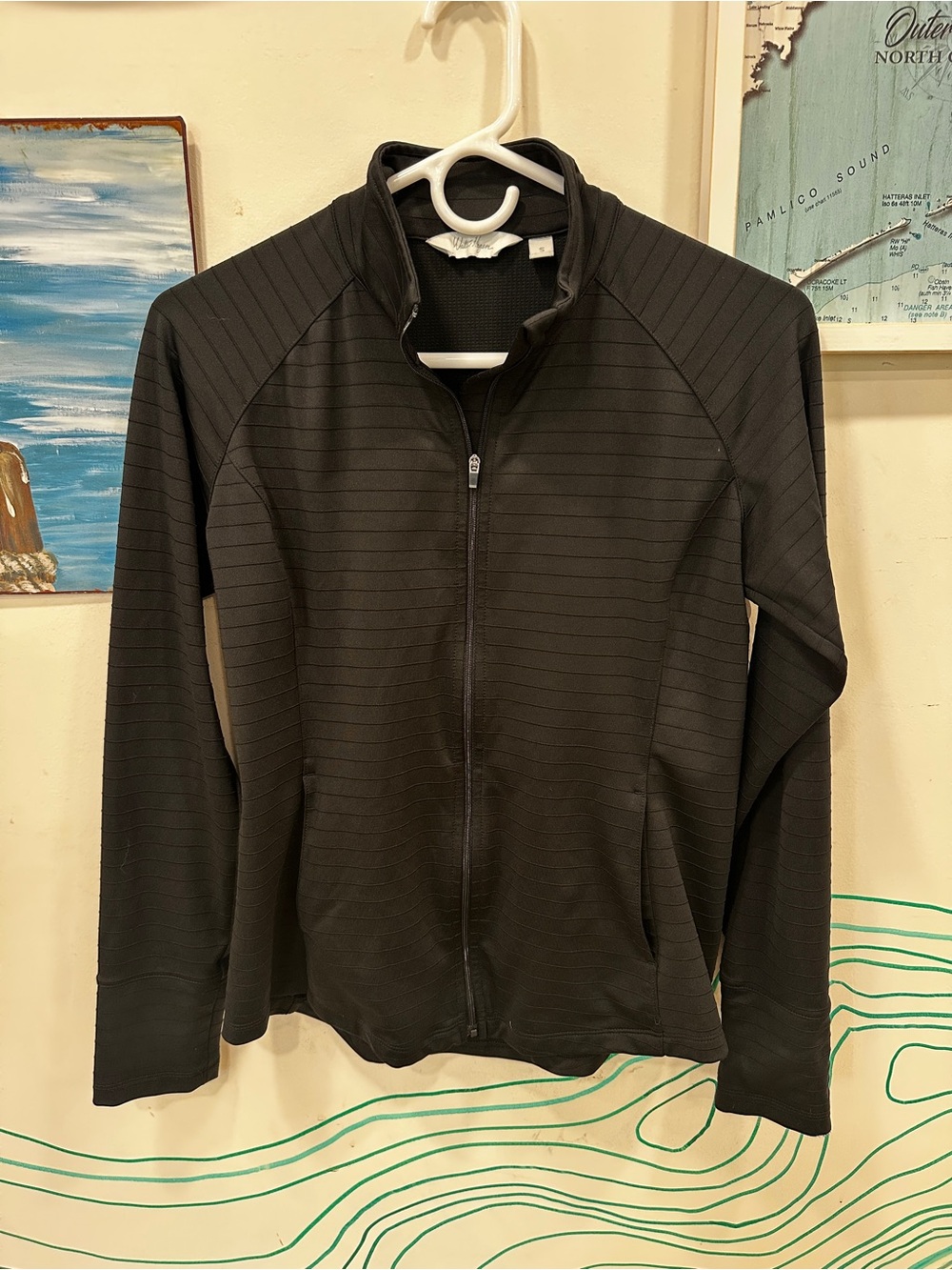 Walter Hagen Black Textured Full-Zip Jacket